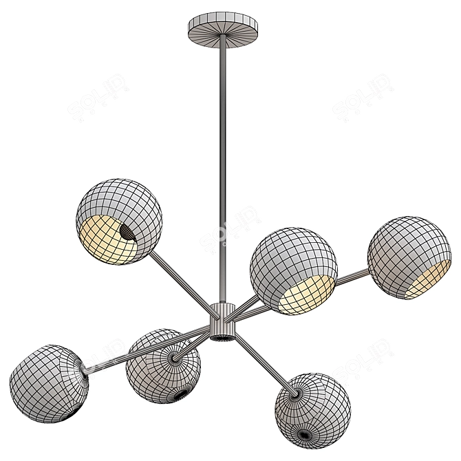 Modern Glass Chandelier Model - VRay 3D model image 2