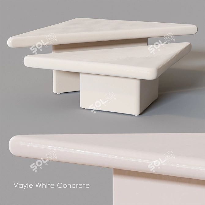 Vayle Concrete Coffee Table Set 3D model image 2