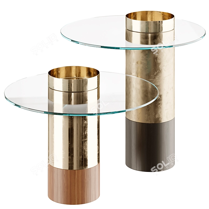 Sleek Glass Coffee Table 3D model image 1