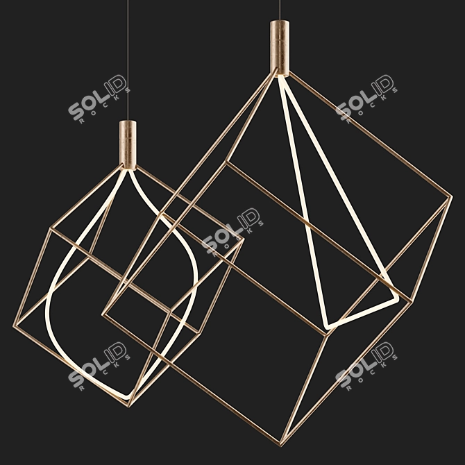 Handcrafted Neon Pendant Light 3D model image 4