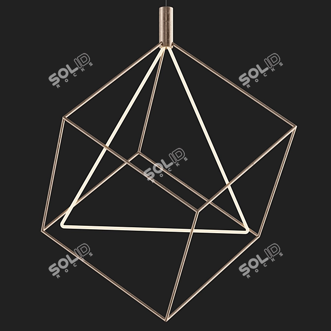 Handcrafted Neon Pendant Light 3D model image 5