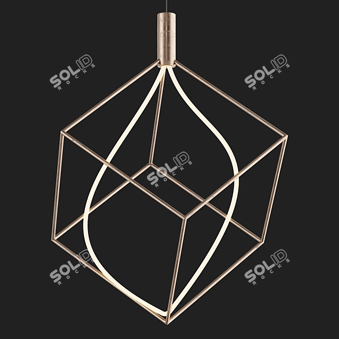 Handcrafted Neon Pendant Light 3D model image 6