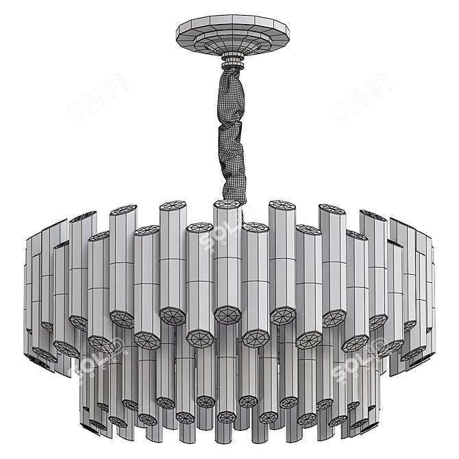 Elegant Crystal Chandelier Lamp 3D model image 2