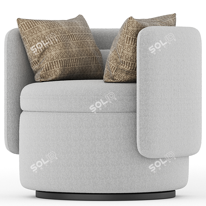 Modern Alessandra Swivel Armchair 3D model image 3