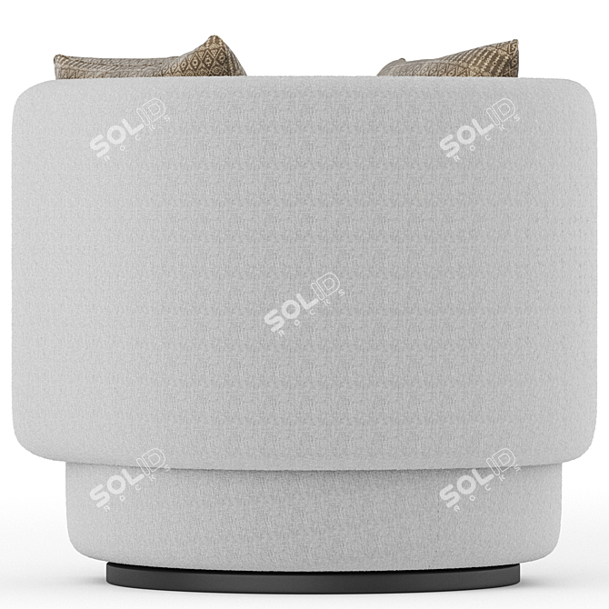 Modern Alessandra Swivel Armchair 3D model image 4