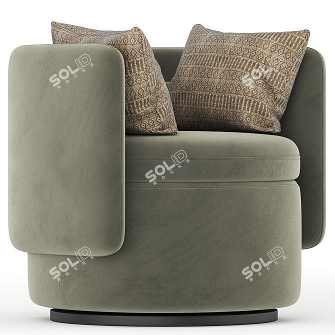 Modern Alessandra Swivel Armchair 3D model image 5