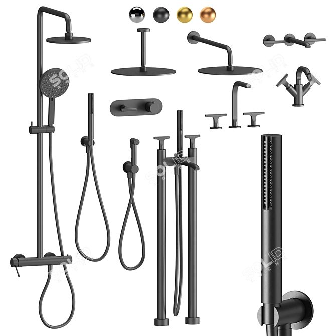 Fantini Sailing Collection Bathroom Set 3D model image 1