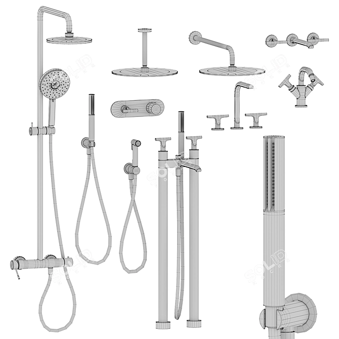 Fantini Sailing Collection Bathroom Set 3D model image 5