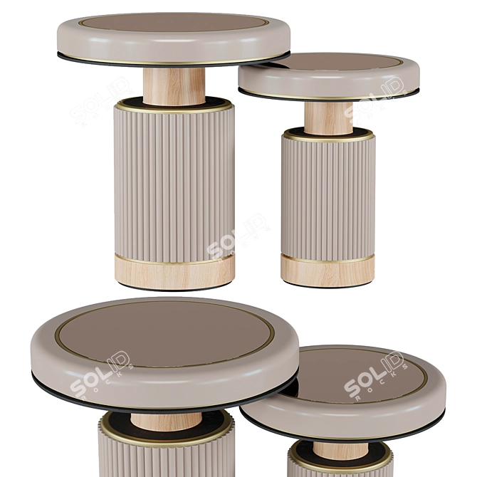 Bronze Inlay Coffee Table 3D model image 1