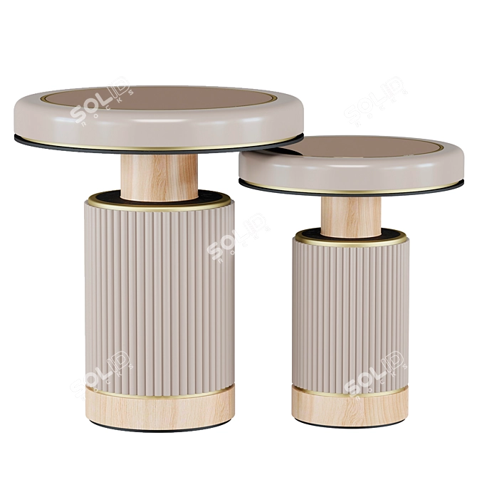 Bronze Inlay Coffee Table 3D model image 2