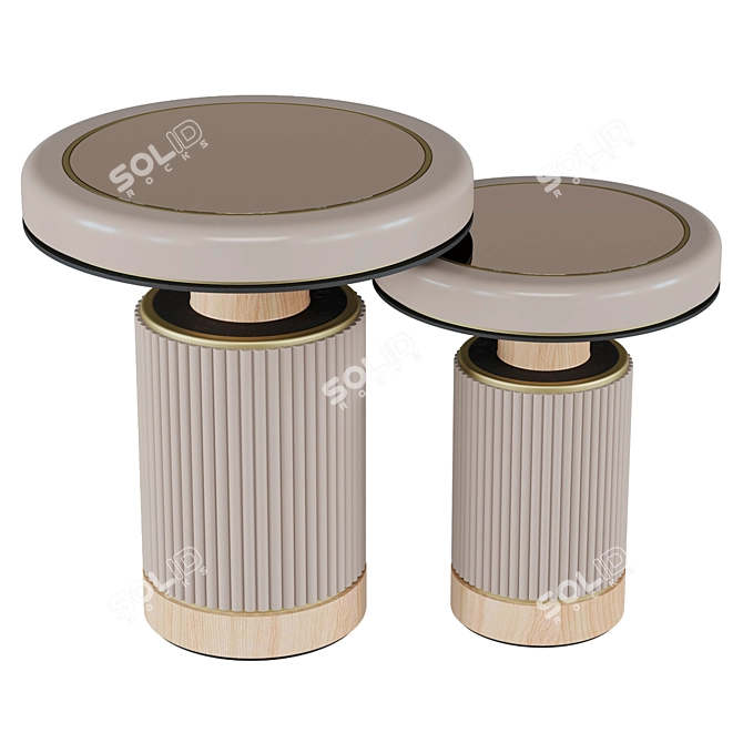 Bronze Inlay Coffee Table 3D model image 3