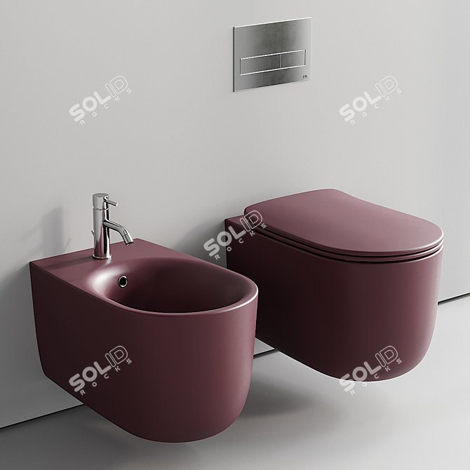 Nolita Wall-Hung WC and Bidet 3D model image 2