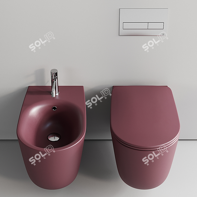 Nolita Wall-Hung WC and Bidet 3D model image 3