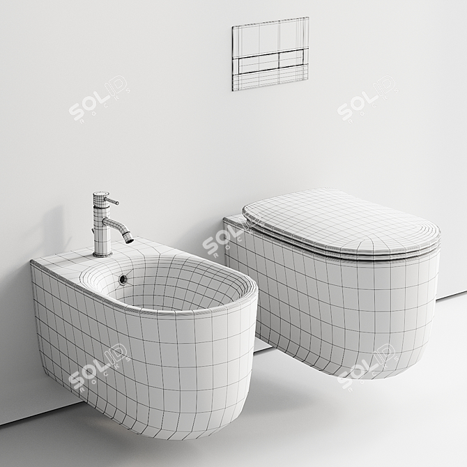 Nolita Wall-Hung WC and Bidet 3D model image 5