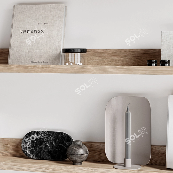 Elegant Shelf Decor Set 042 3D model image 2