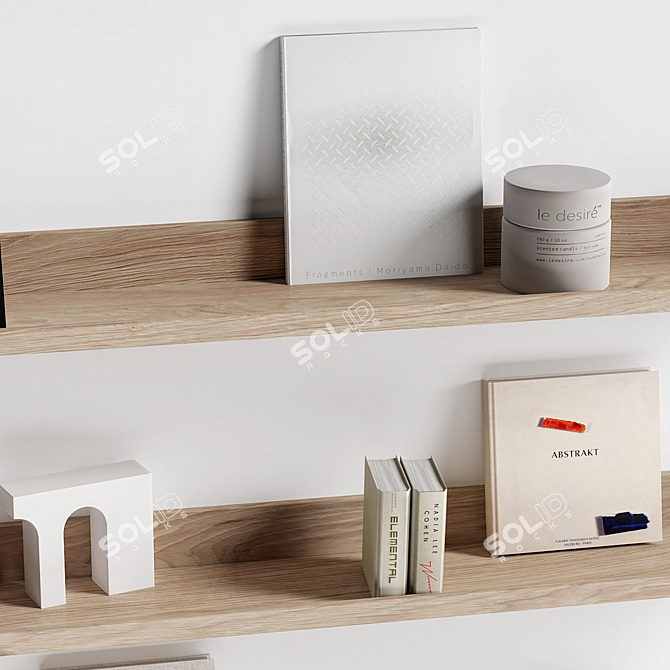 Elegant Shelf Decor Set 042 3D model image 3