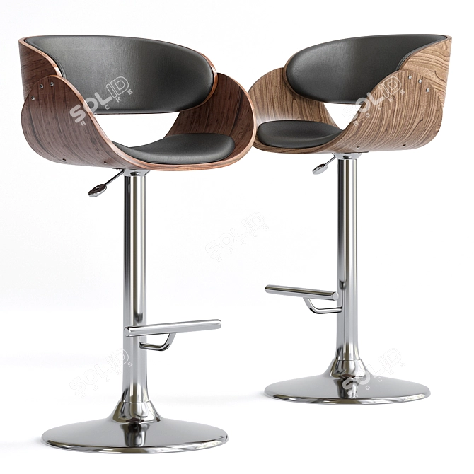 Realistic 3D Bar Chair Model 3D model image 1