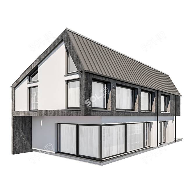 Modern 3D House Model 3D model image 2