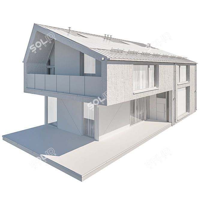 Modern 3D House Model 3D model image 6