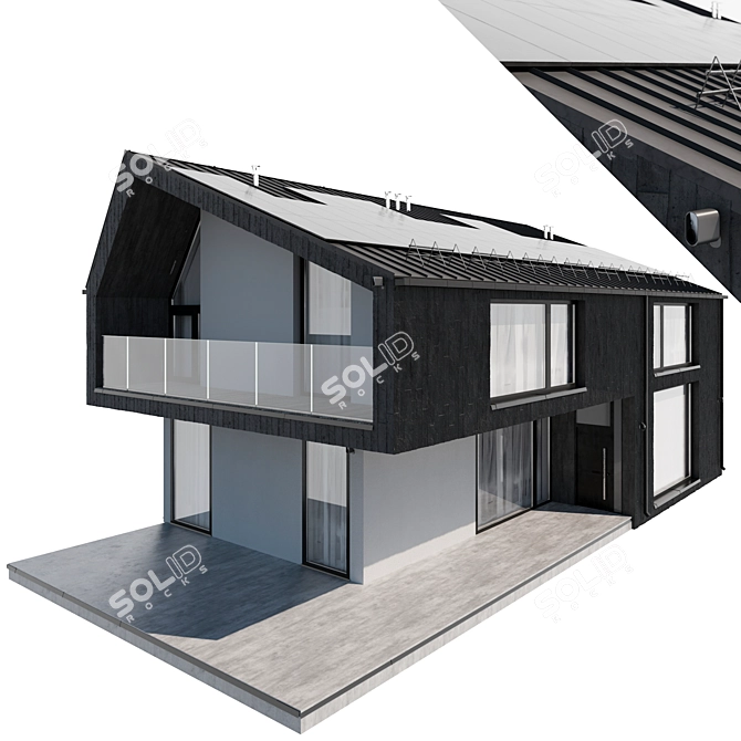 Modern 3D House Model 3D model image 7