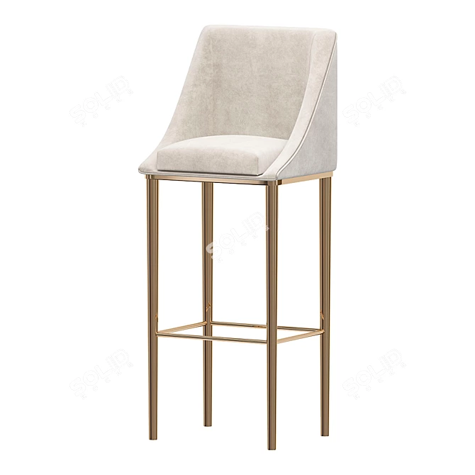 Elegant Bar Chair GEISHA 3D model image 1
