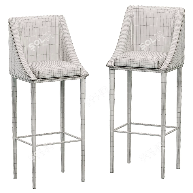 Elegant Bar Chair GEISHA 3D model image 2