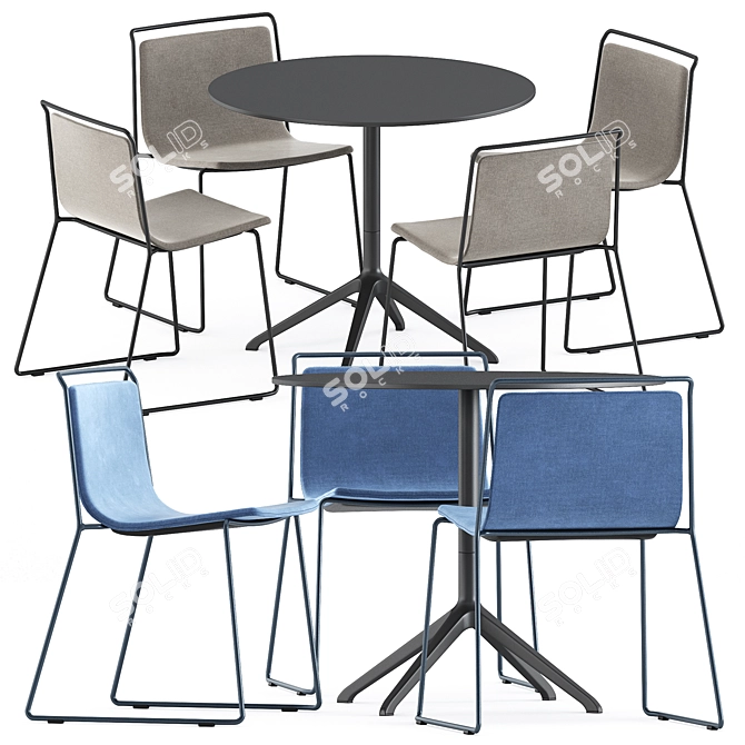 Modern Seating Set with Elephant Table 3D model image 1