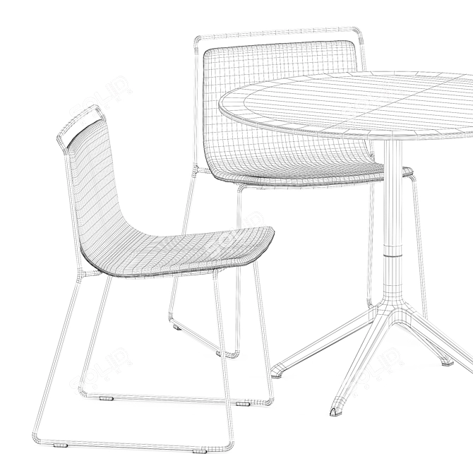 Modern Seating Set with Elephant Table 3D model image 5