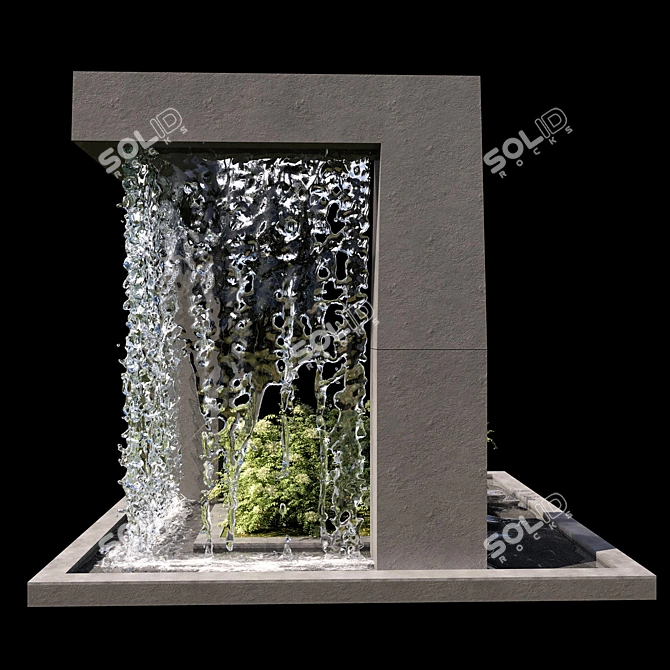 Handcrafted Waterfall No1: Outdoor Delight 3D model image 2