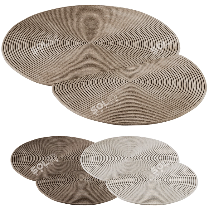 Bolia Zen Rounded Rugs 3D model image 1