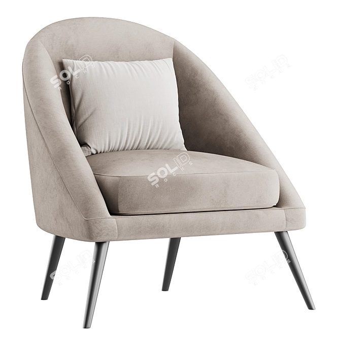 Lunar Upholstered Armchair with Box Trick 3D model image 1