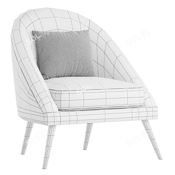 Lunar Upholstered Armchair with Box Trick 3D model image 2