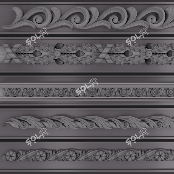 3D Trim Ornaments Pack 3D model image 2