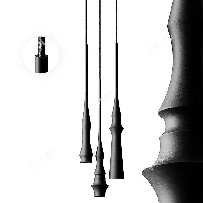 Elegant Slend Pendant Light by Bover 3D model image 1