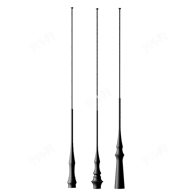 Elegant Slend Pendant Light by Bover 3D model image 4