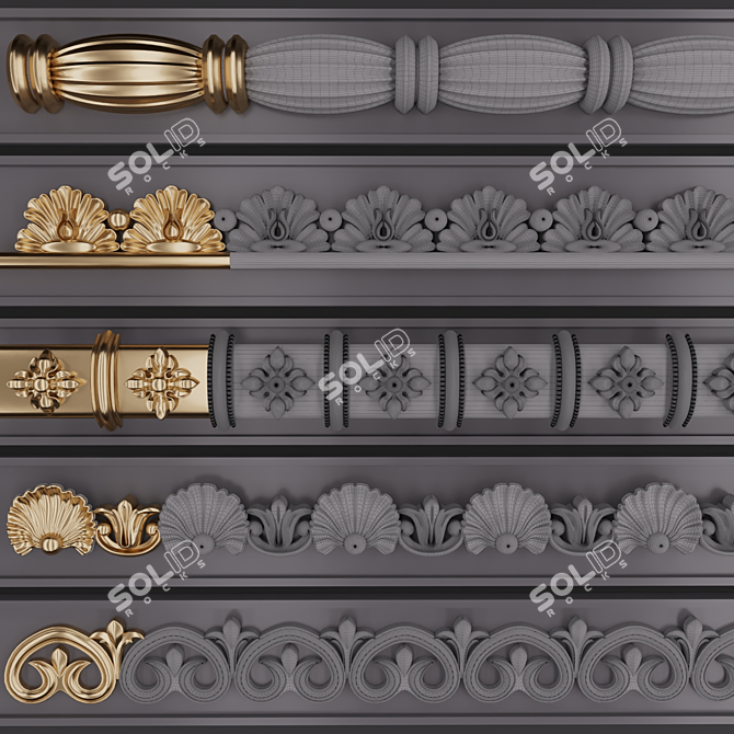 3D Trim Ornaments Set: 5 Models 3D model image 3