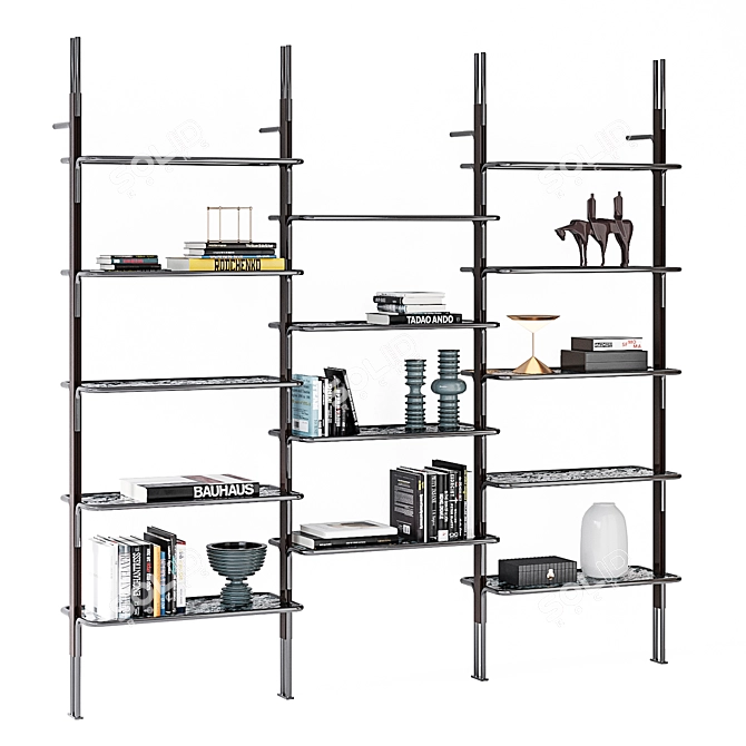 Contemporary Roxanne Shelving Unit 3D model image 1