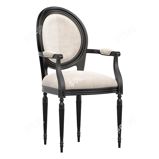 Luxe Natural Linen Armchair 3D model image 1