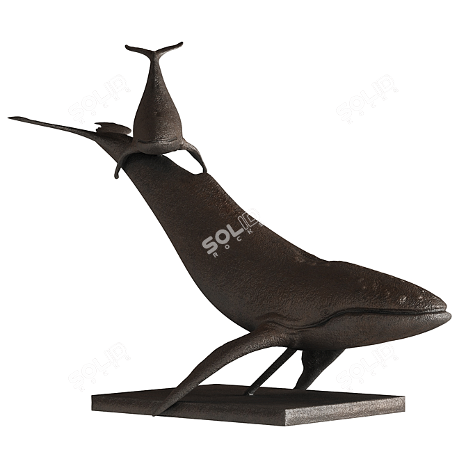PBR Whale & Bat Sculptures 3D model image 7