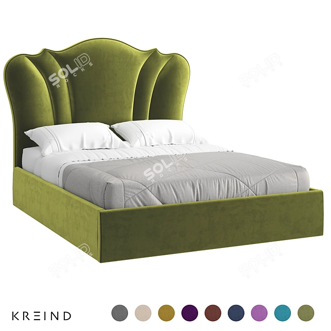 Vary Bed Collection Panel Bed 3D model image 1