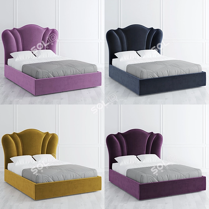 Vary Bed Collection Panel Bed 3D model image 5