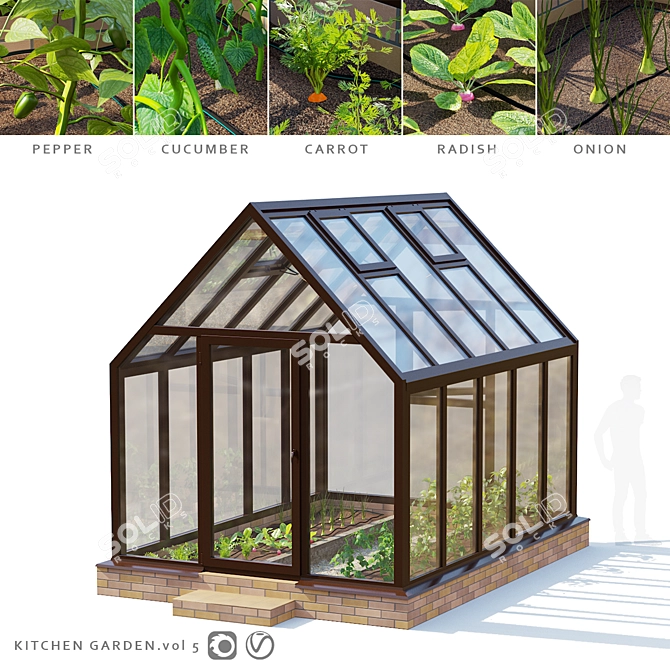 Kitchen Garden Greenhouse Set-5 3D model image 1