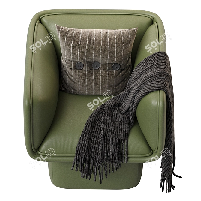 Contemporary Missana Block Armchair 3D model image 3