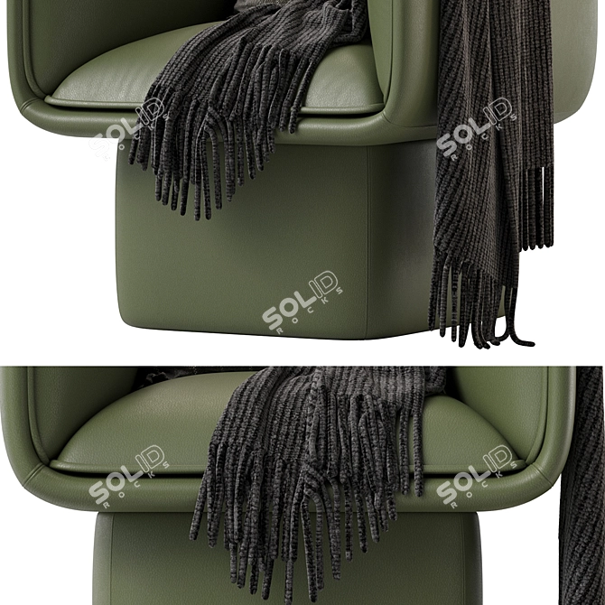 Contemporary Missana Block Armchair 3D model image 5