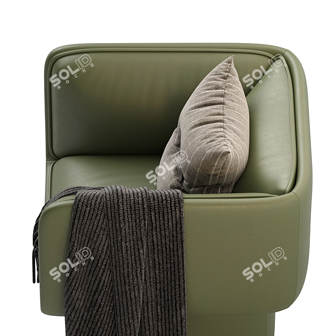 Contemporary Missana Block Armchair 3D model image 6