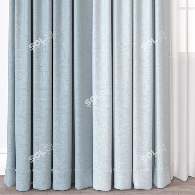 Modern 3D Curtain Model Mesh 3D model image 2