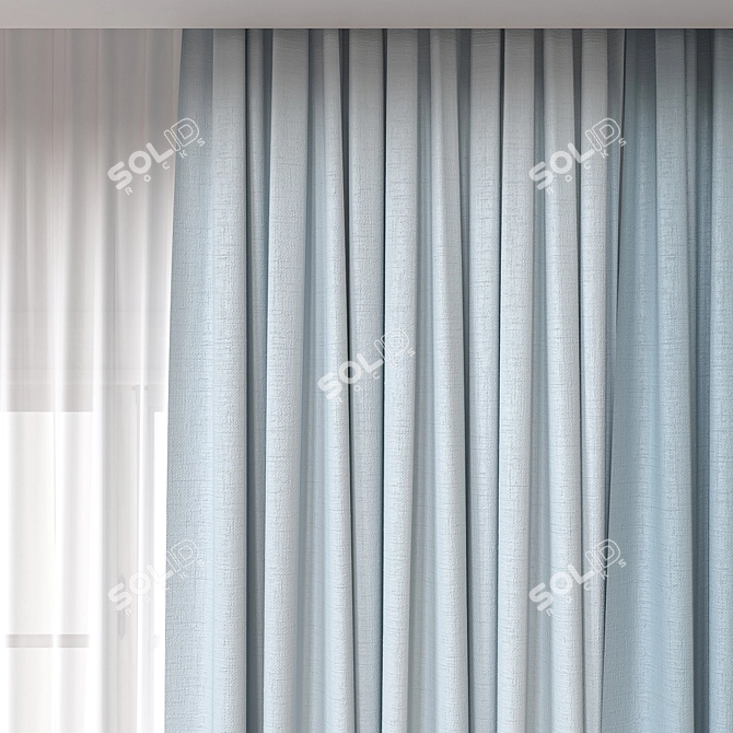 Modern 3D Curtain Model Mesh 3D model image 3