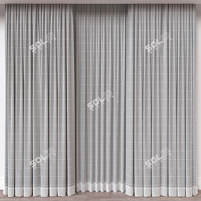 Modern 3D Curtain Model Mesh 3D model image 4