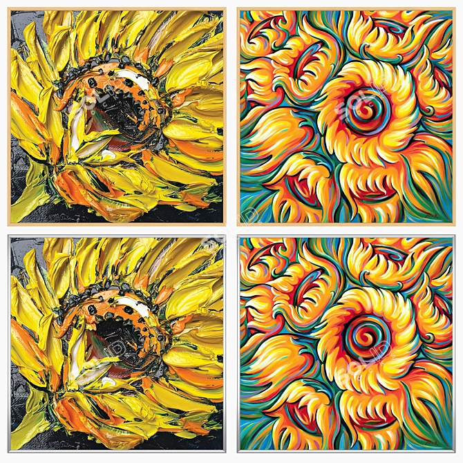 Wall Art Set with Frames 3D model image 3