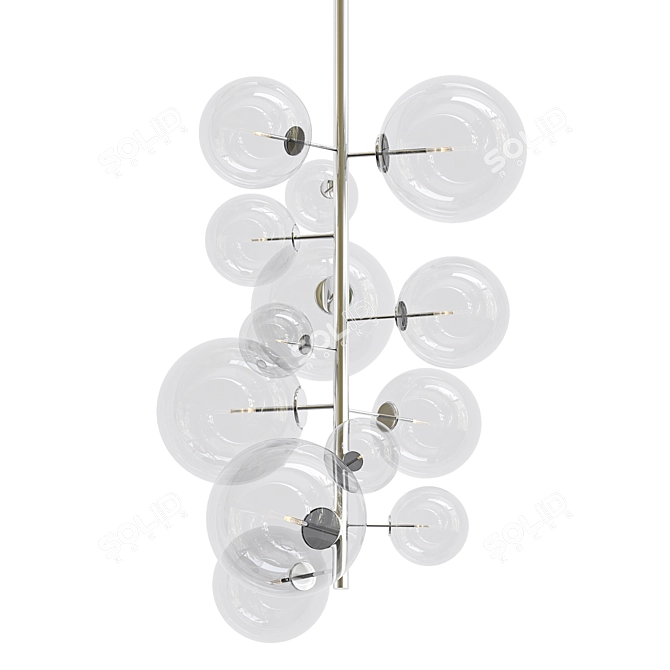 Eichholtz Ezra Nickel Chandelier 3D model image 1